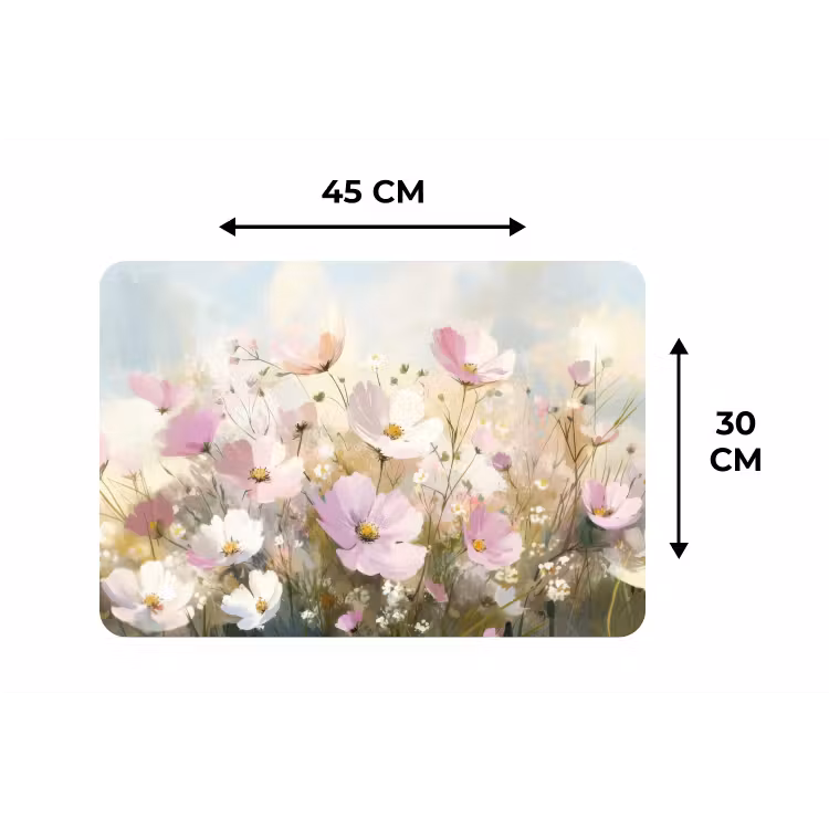 Placemat - 6 stuks - Bloemenveld - Lichte tinten - Geschilderd — 3