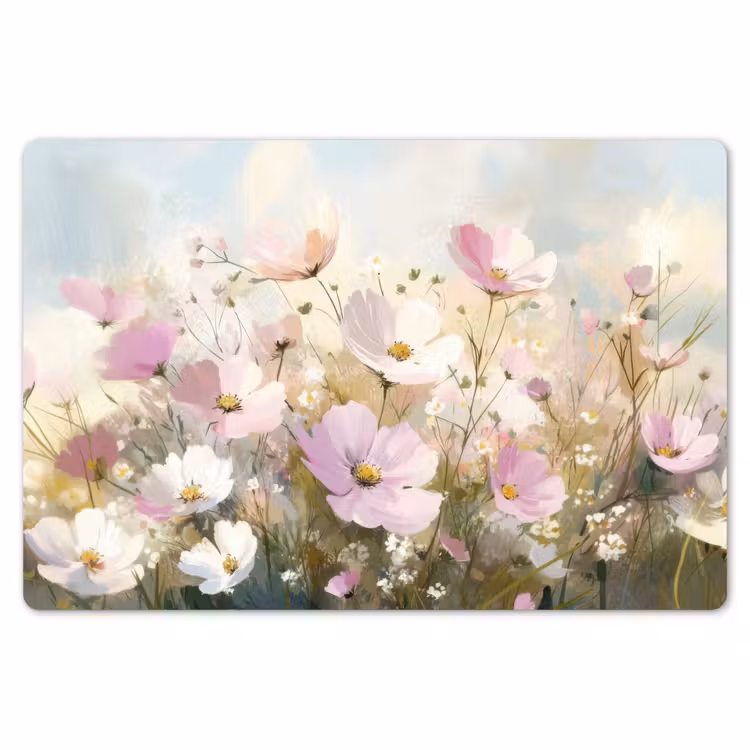 Placemat - 6 stuks - Bloemenveld - Lichte tinten - Geschilderd — 7