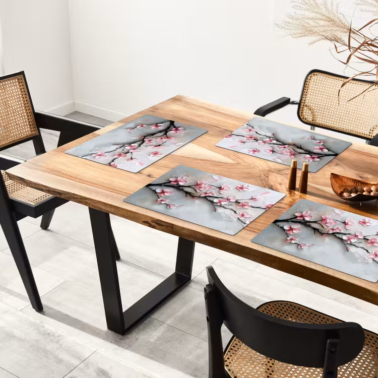 Placemat - 6 stuks - Bloesem - Kunstzinnig - Roze - Sakura — 5