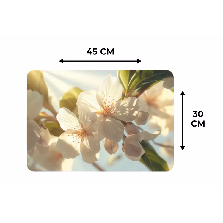Placemat - 6 stuks - Bloesems - Wit - Zonnestralen - Bloemblaadjes — 3
