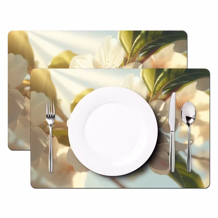 Placemat - 6 stuks - Bloesems - Zonlicht - Quote - Wit — 2