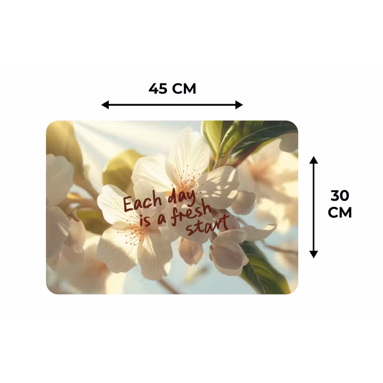 Placemat - 6 stuks - Bloesems - Zonlicht - Quote - Wit — 3