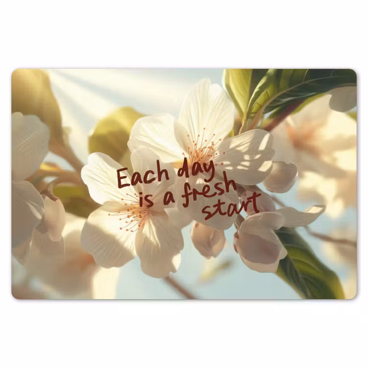 Placemat - 6 stuks - Bloesems - Zonlicht - Quote - Wit — 7