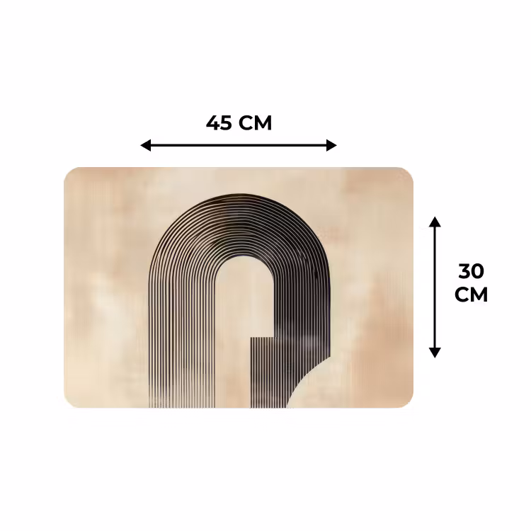 Placemat - 6 stuks - Boog - Strepen - Minimalistisch - Zwart — 3