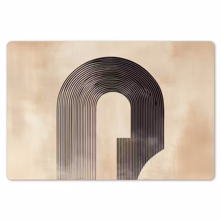 Placemat - 6 stuks - Boog - Strepen - Minimalistisch - Zwart — 7