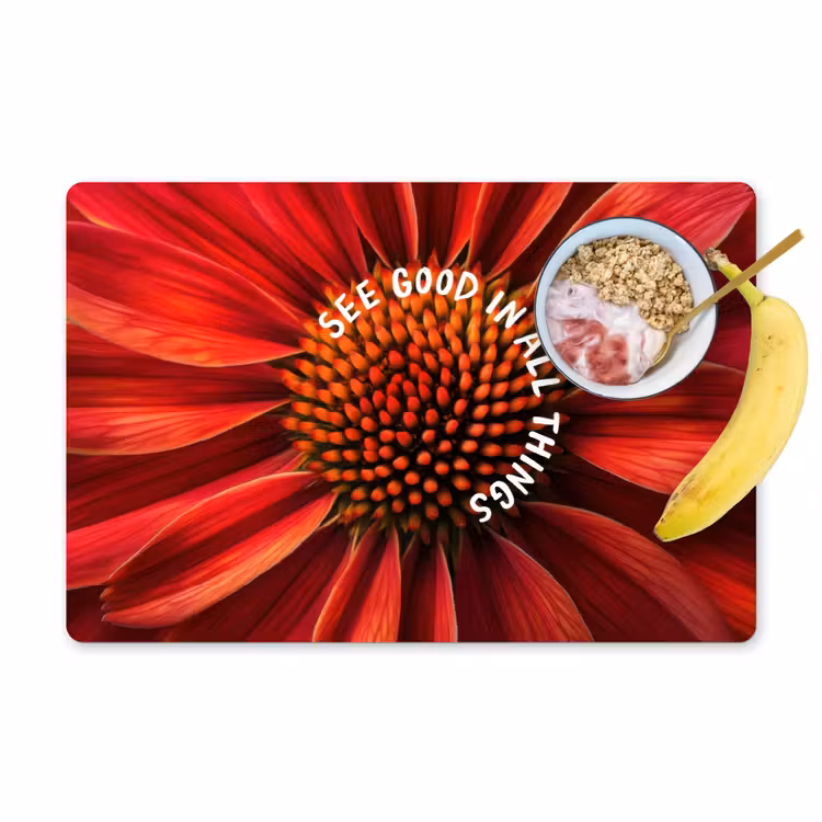 Placemat - 6 stuks - Close up - Bloem - Quote - Rood — 1