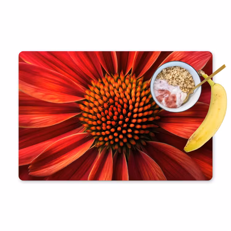 Placemat - 6 stuks - Close up - Bloem- Rood — 1