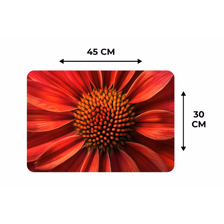 Placemat - 6 stuks - Close up - Bloem- Rood — 3