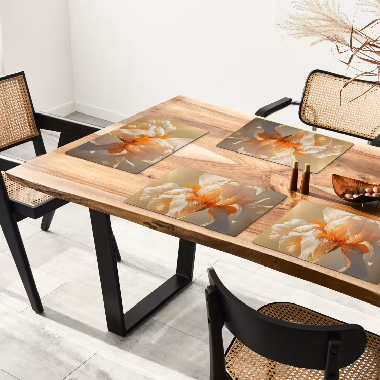 Placemat - 6 stuks - Close up - Oranje - Iris — 5