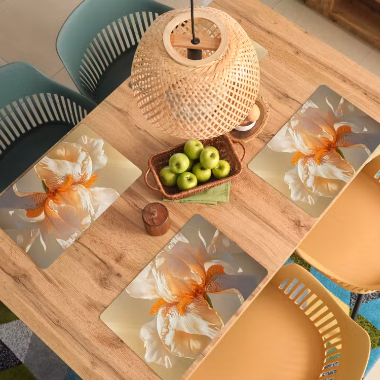 Placemat - 6 stuks - Close up - Oranje - Iris — 6
