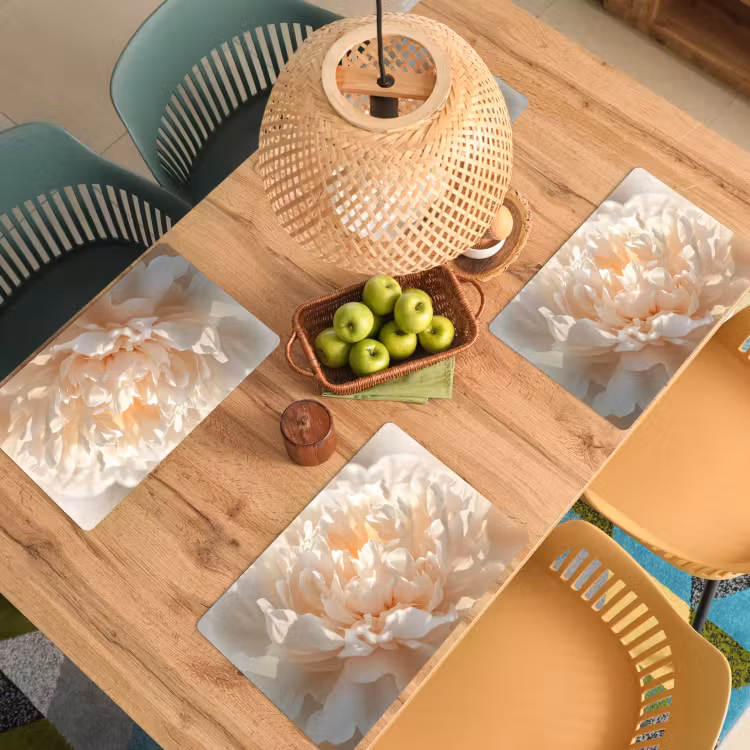 Placemat - 6 stuks - Close up - Pioenroos - Lichtroze — 6