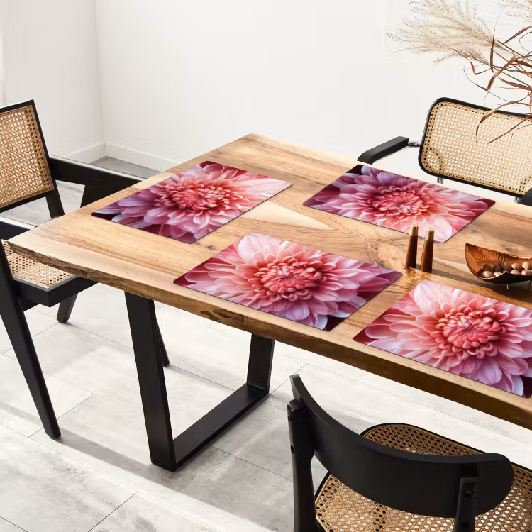 Placemat - 6 stuks - Dahlia - Bloem - Close up - Roze — 5