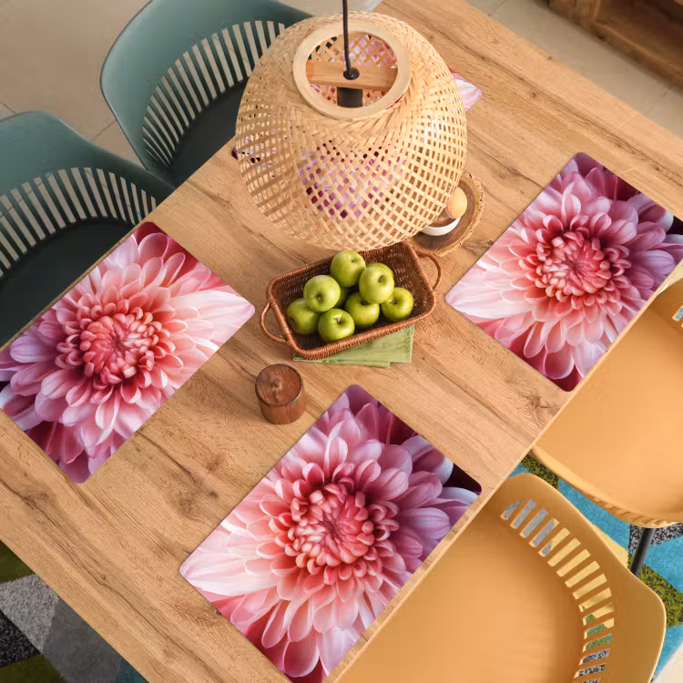 Placemat - 6 stuks - Dahlia - Bloem - Close up - Roze — 6