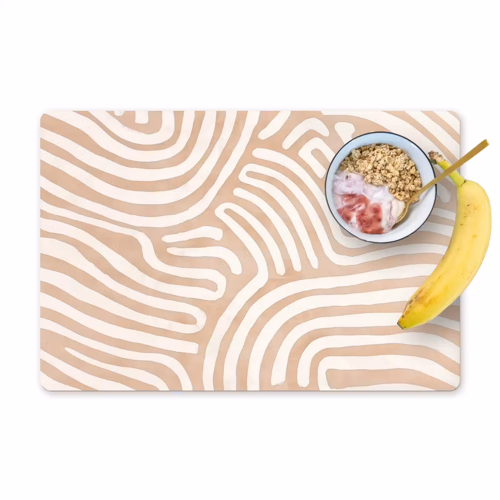Placemat - 6 stuks - Beige - Aardspatroon — 1