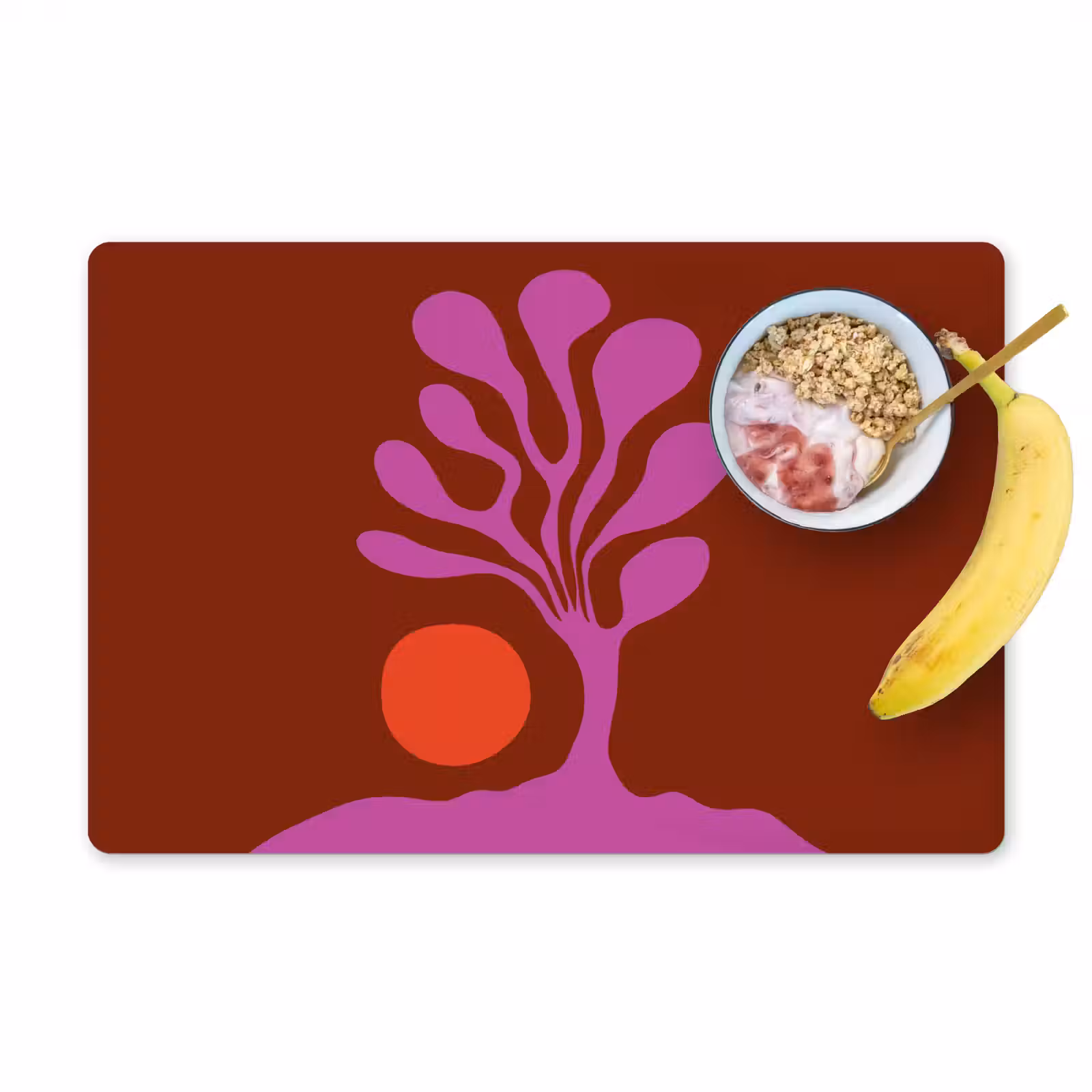 Placemat - 6 stuks - Boom - Paars - Cirkel - Vloeiend — 1