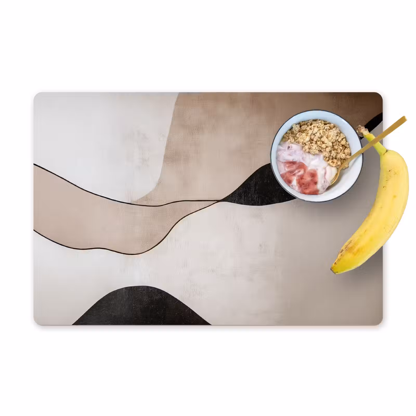 Placemat - 6 stuks - Contourlijnen - Abstracte landschap — 1