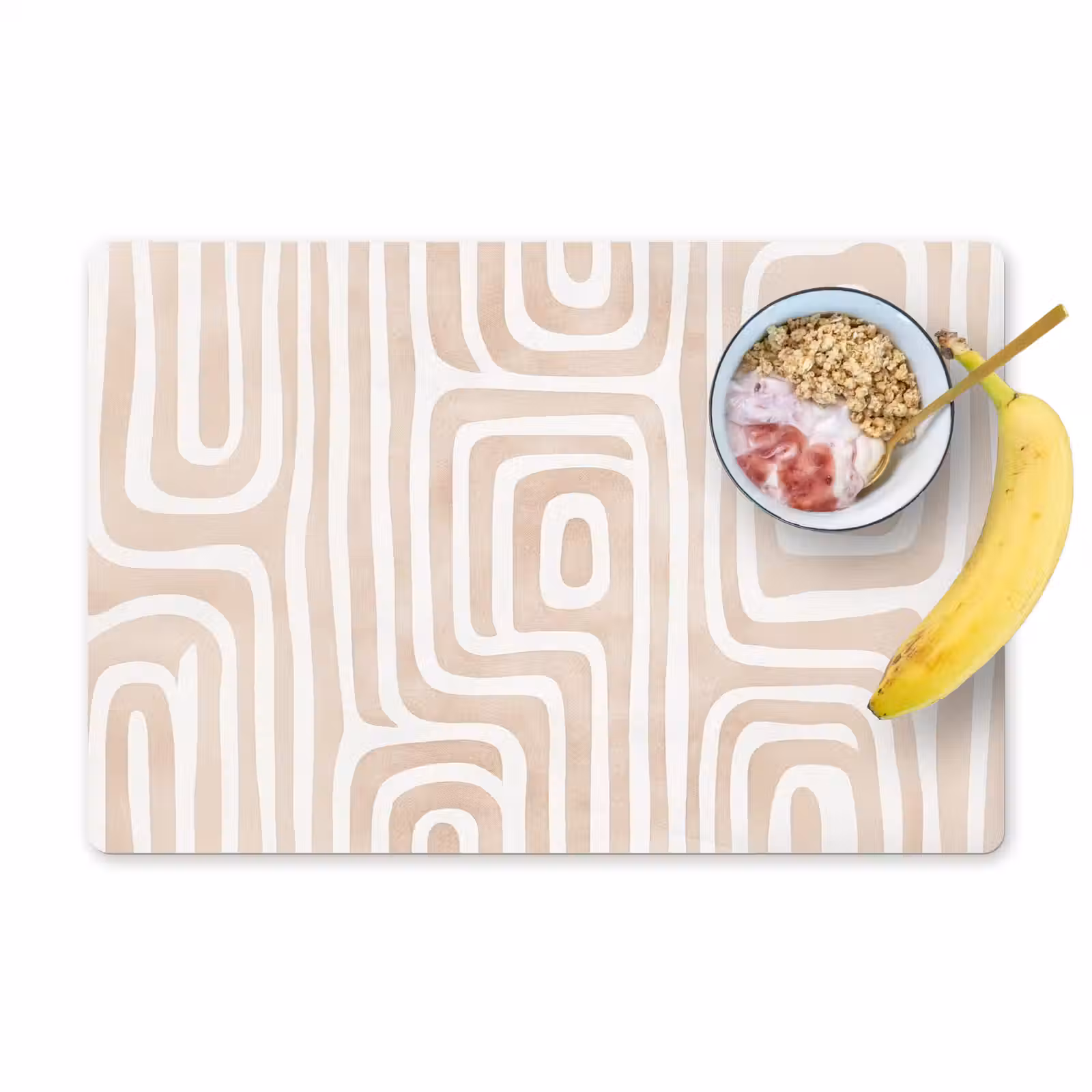Placemat - 6 stuks - Decoratief - Labyrint - Beige — 1