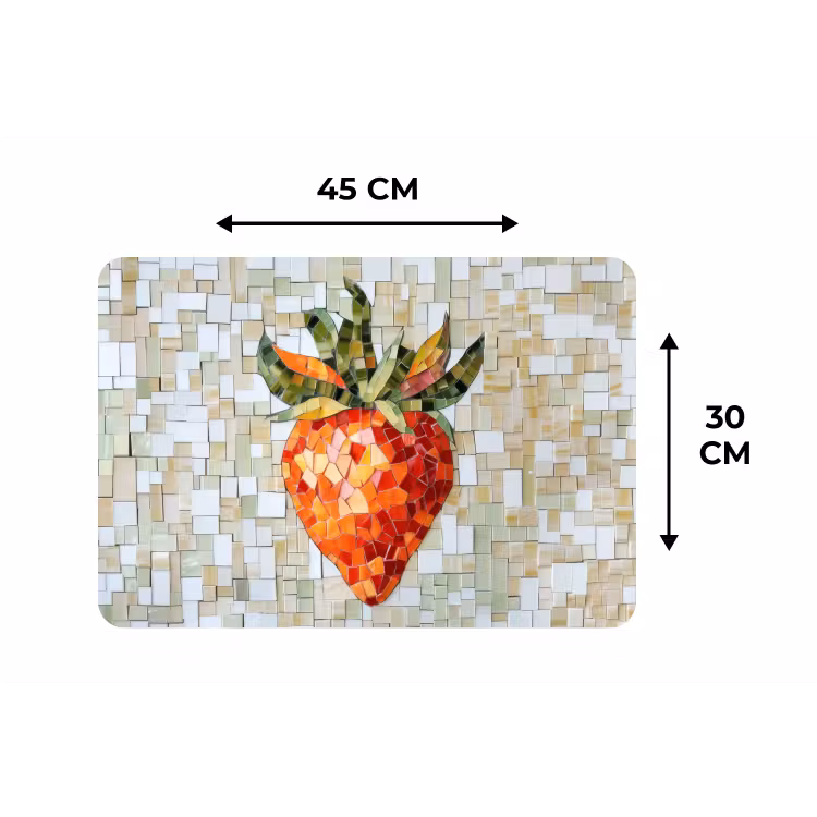Placemat - 6 stuks - Aardbei - Rood - Mozaïek - Fruit — 3