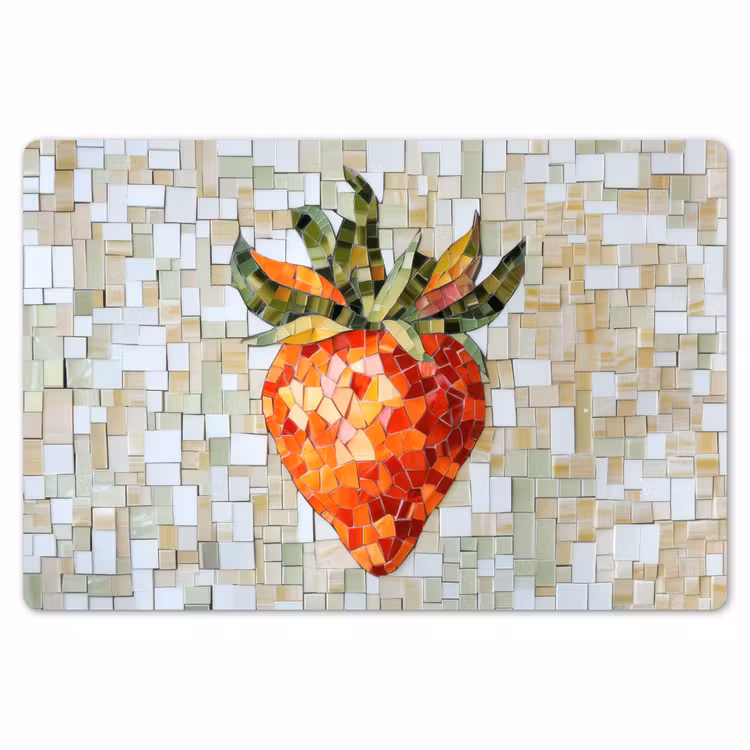 Placemat - 6 stuks - Aardbei - Rood - Mozaïek - Fruit — 7
