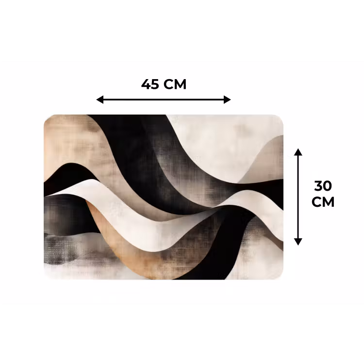 Placemat - 6 stuks - Abstract - Golven - Zwart - Verweerd — 3