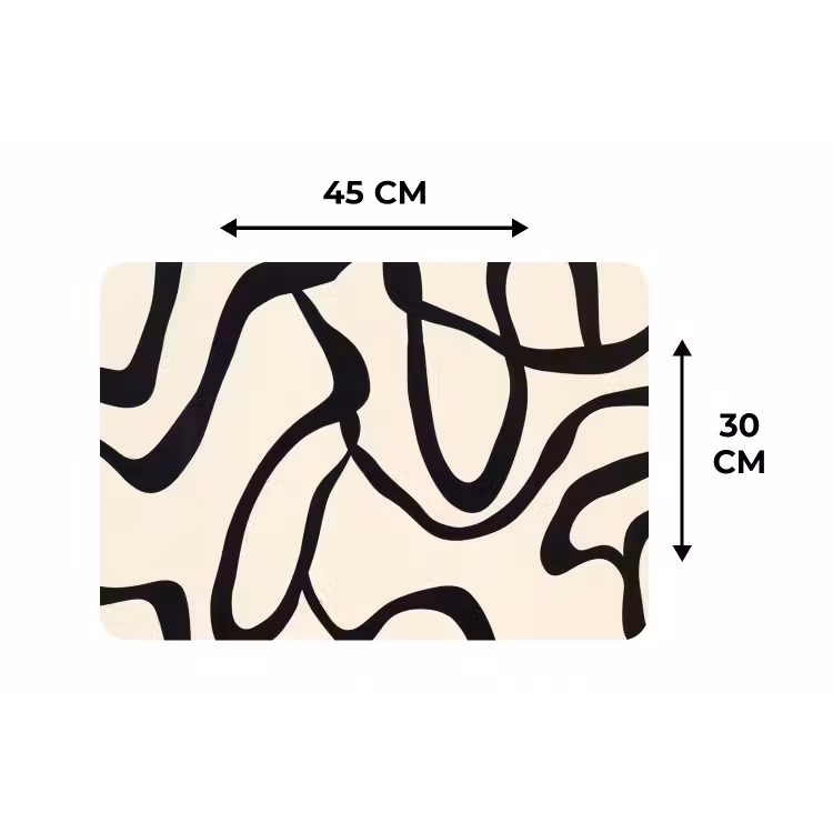 Placemat - 6 stuks - Abstract - Lijnen - Modern - Beige — 3