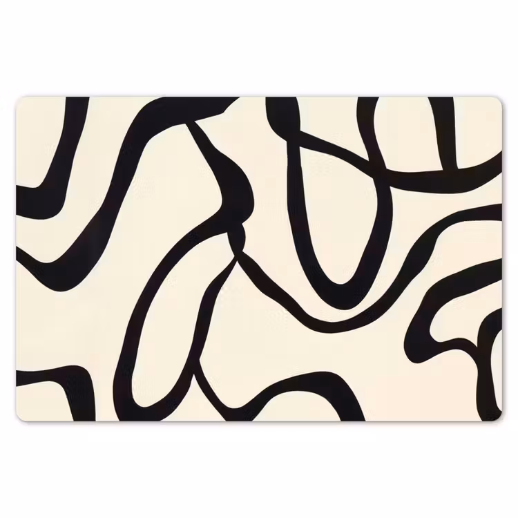 Placemat - 6 stuks - Abstract - Lijnen - Modern - Beige — 7
