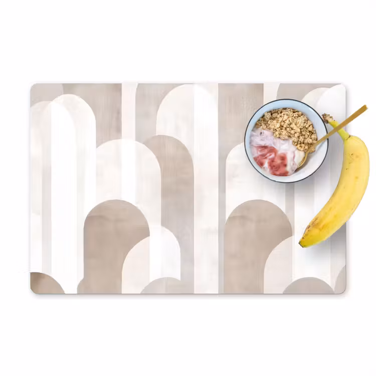 Placemat - 6 stuks - Abstracte bogen - Modern - Beige — 1