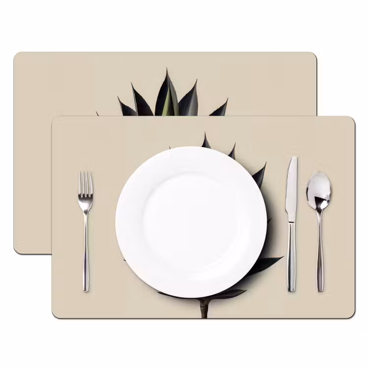 Placemat - 6 stuks - Agaveplant - Symmetrisch - Groen — 2