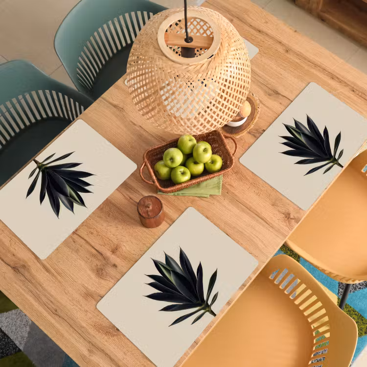 Placemat - 6 stuks - Agaveplant - Symmetrisch - Groen — 6
