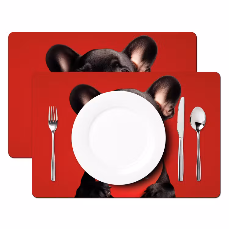 Placemat - 6 stuks - Amor - Hond - Hartje - Rood — 2