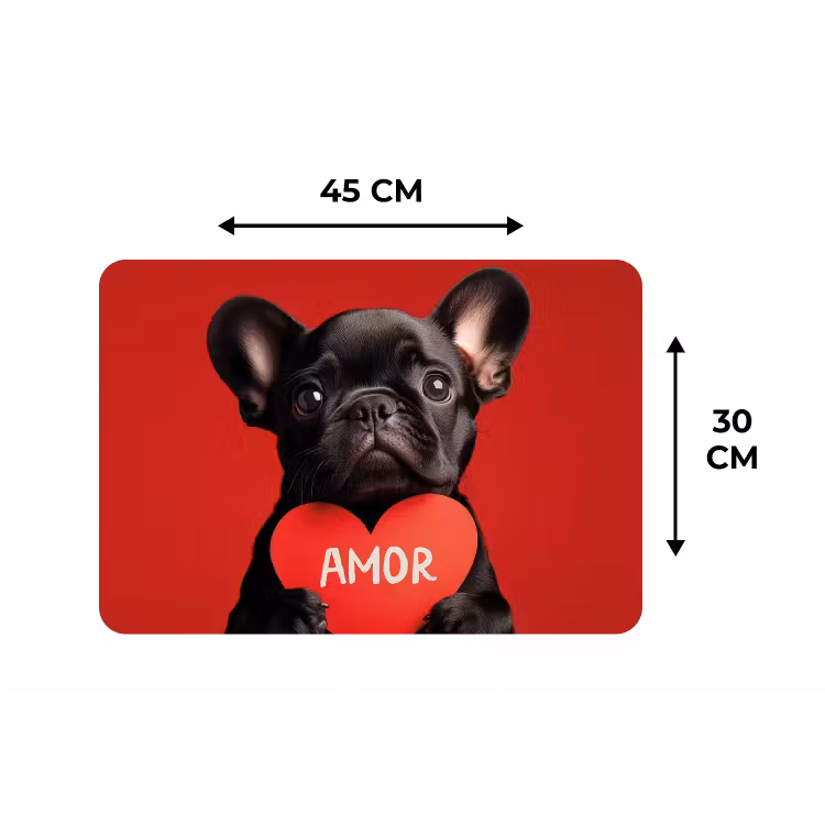 Placemat - 6 stuks - Amor - Hond - Hartje - Rood — 3