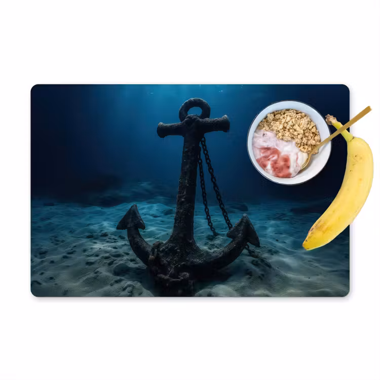 Placemat - 6 stuks - Anker - Ijzer - Zeebodem - Zand — 1