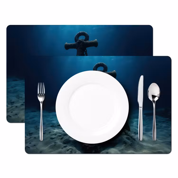 Placemat - 6 stuks - Anker - Ijzer - Zeebodem - Zand — 2