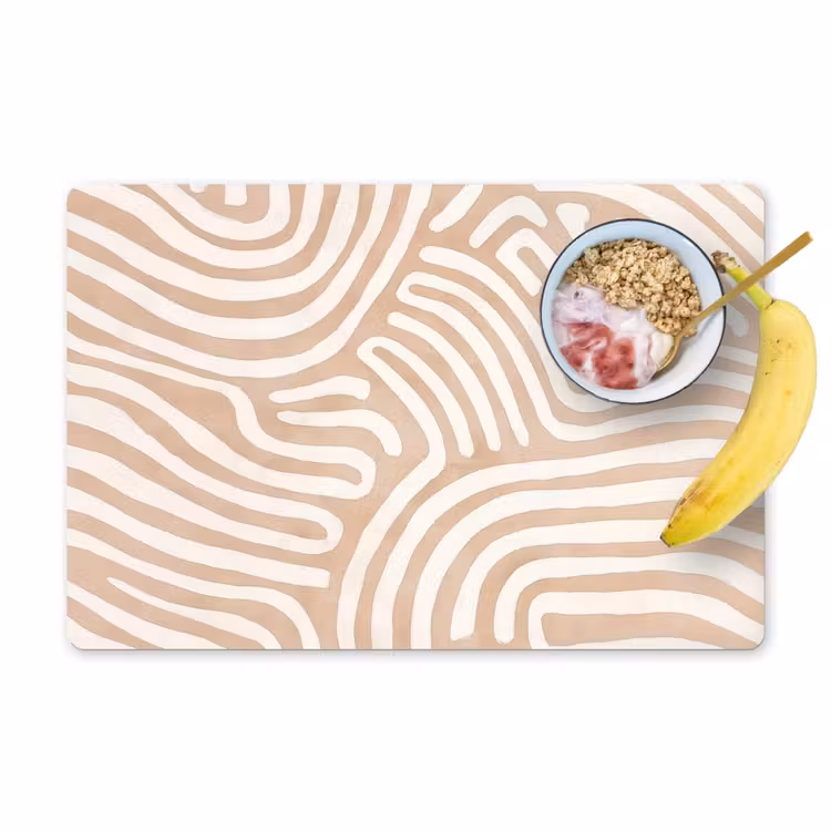 Placemat - 6 stuks - Beige - Aardspatroon — 1