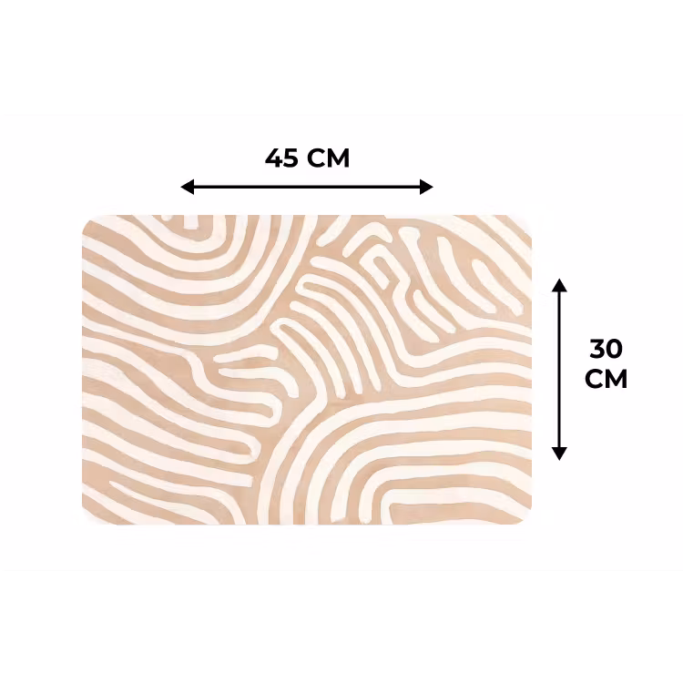 Placemat - 6 stuks - Beige - Aardspatroon — 3