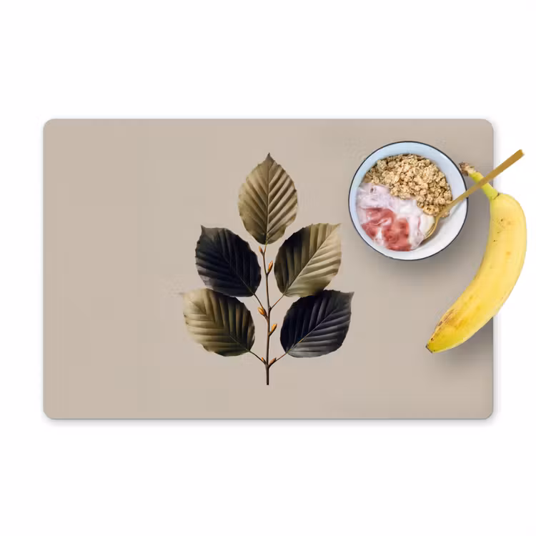 Placemat - 6 stuks - Beukenbladeren - Bruin - Groen - neutraal — 1