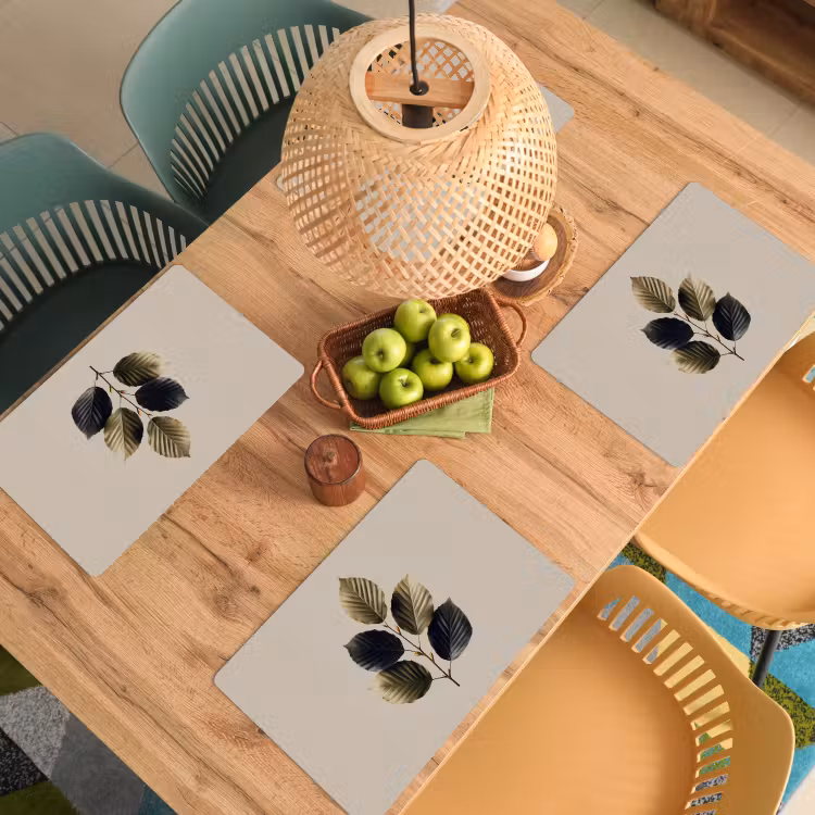 Placemat - 6 stuks - Beukenbladeren - Bruin - Groen - neutraal — 6