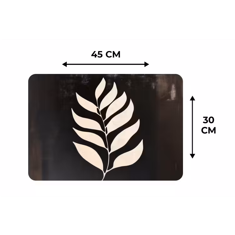 Placemat - 6 stuks - Blad - Wit - Minimalistisch — 3