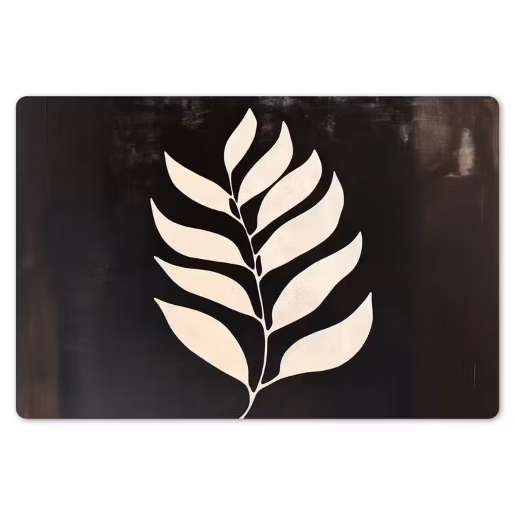Placemat - 6 stuks - Blad - Wit - Minimalistisch — 7