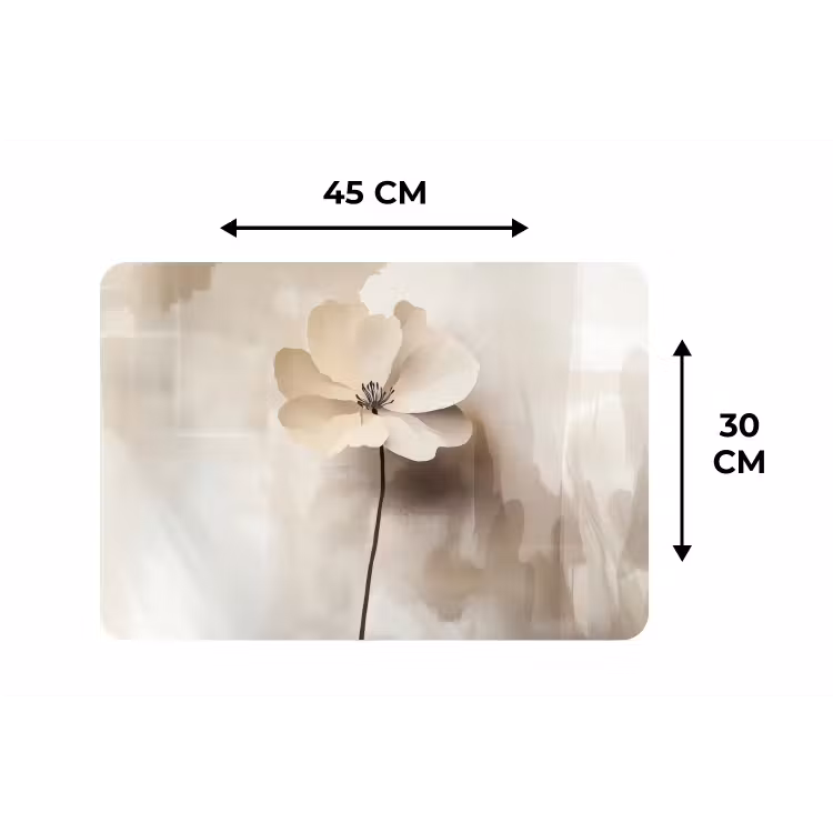 Placemat - 6 stuks - Bloem - Beige - Verf - Schaduw — 3