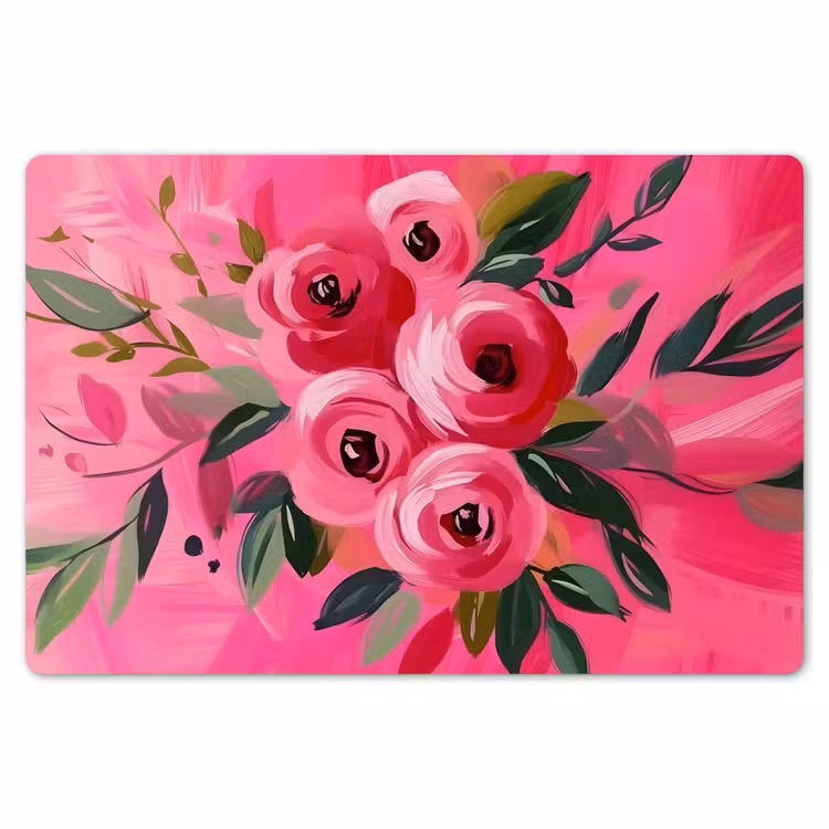 Placemat - 6 stuks - Bloemen - Verf - Roze — 7