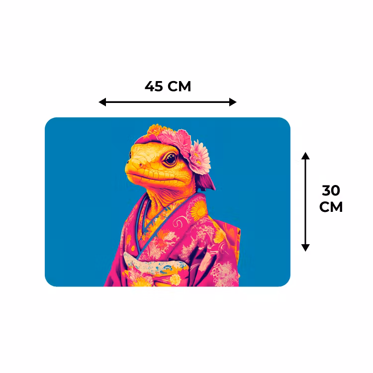 Placemat - 6 stuks - Bloemenkrans - Hagedis - Kimono - Paars — 3