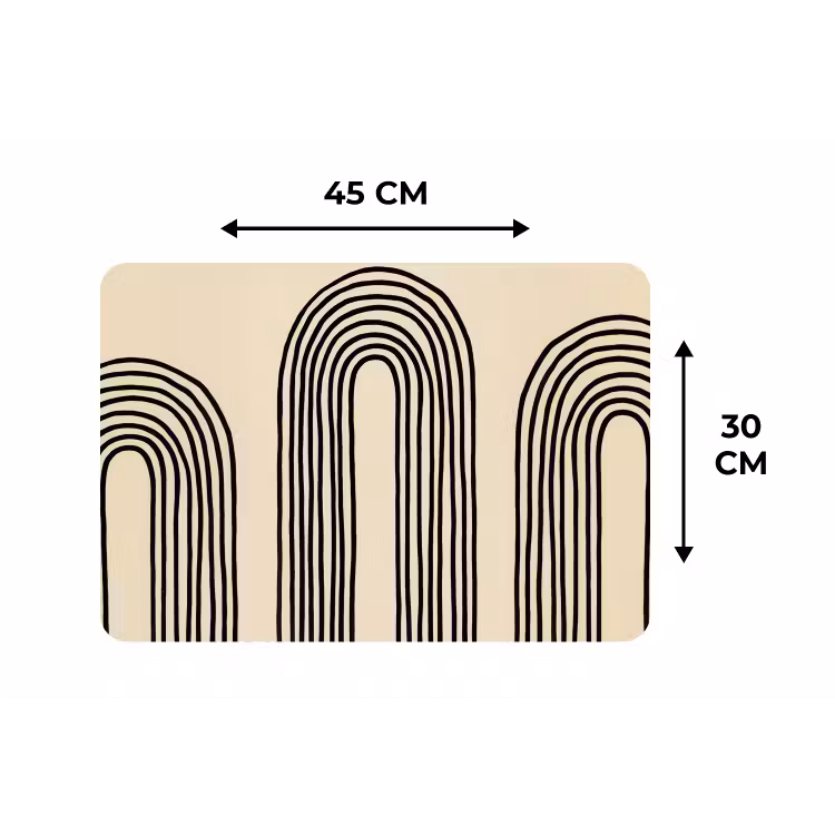 Placemat - 6 stuks - Boogvormen - Zwart - Strak — 3