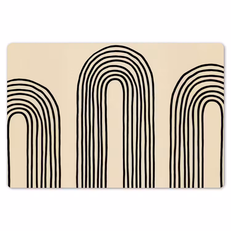 Placemat - 6 stuks - Boogvormen - Zwart - Strak — 7