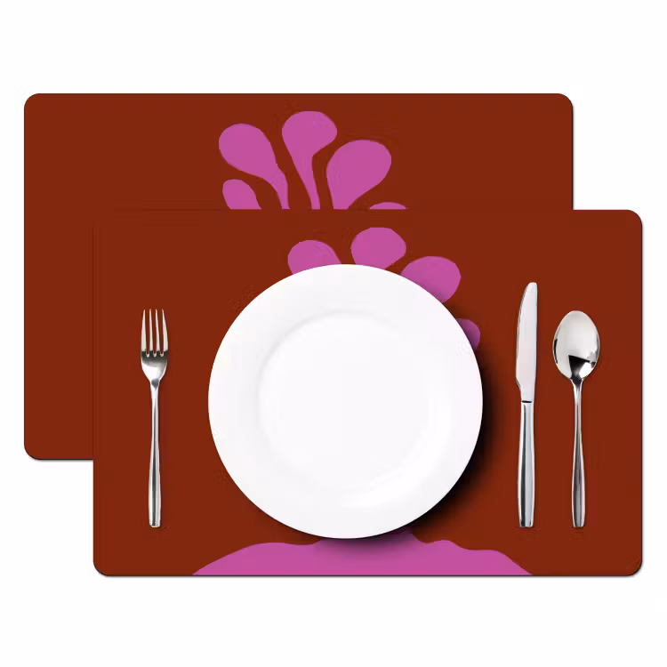 Placemat - 6 stuks - Boom - Paars - Cirkel - Vloeiend — 2