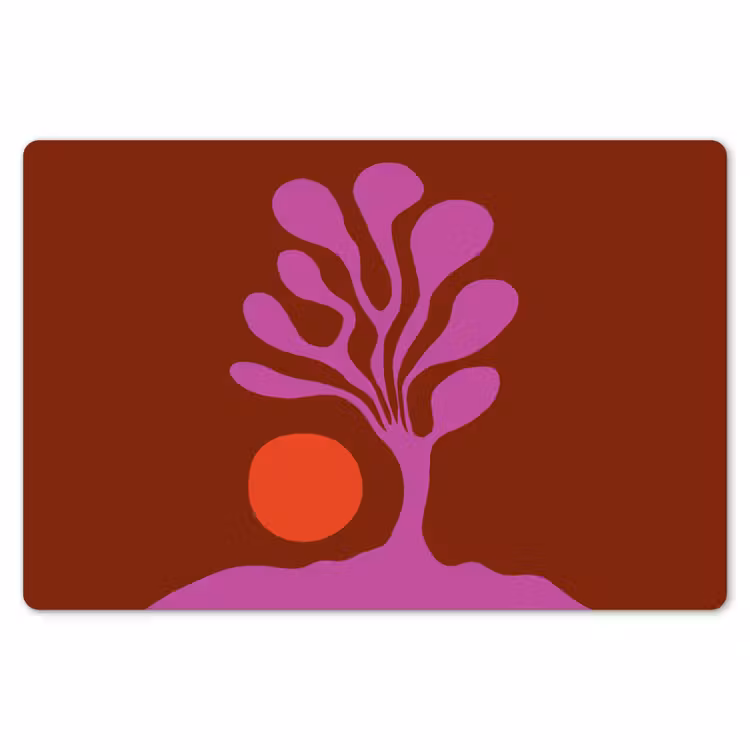 Placemat - 6 stuks - Boom - Paars - Cirkel - Vloeiend — 7