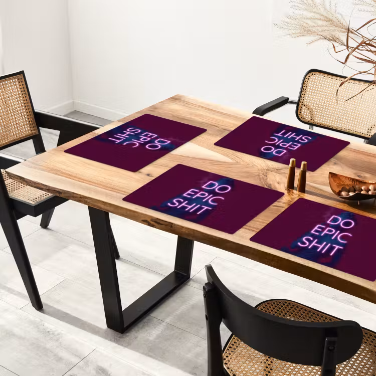 Placemat - 6 stuks - Buste - Neon - LED - Letters — 5