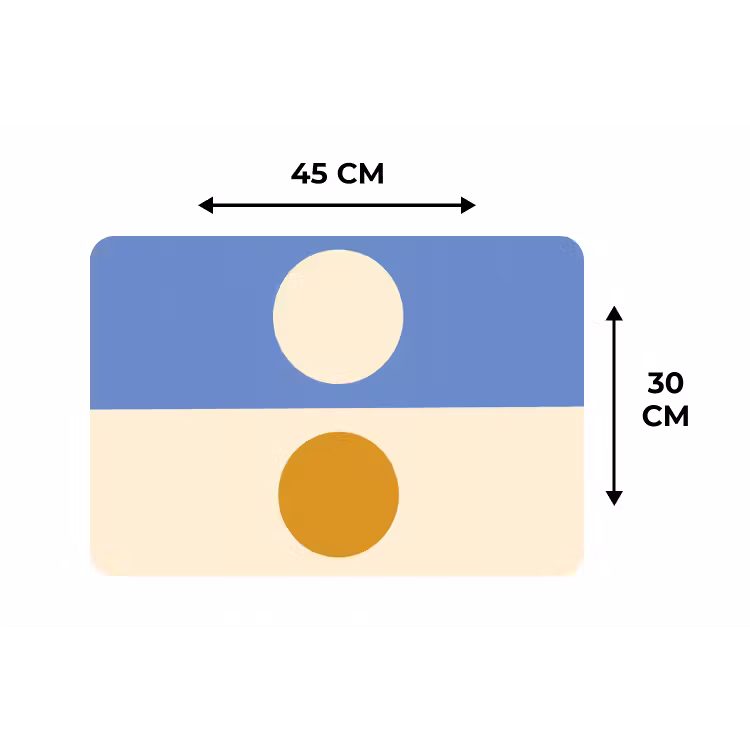 Placemat - 6 stuks - Cirkels - Symmetrisch - Wit - Blauw- Geel — 3