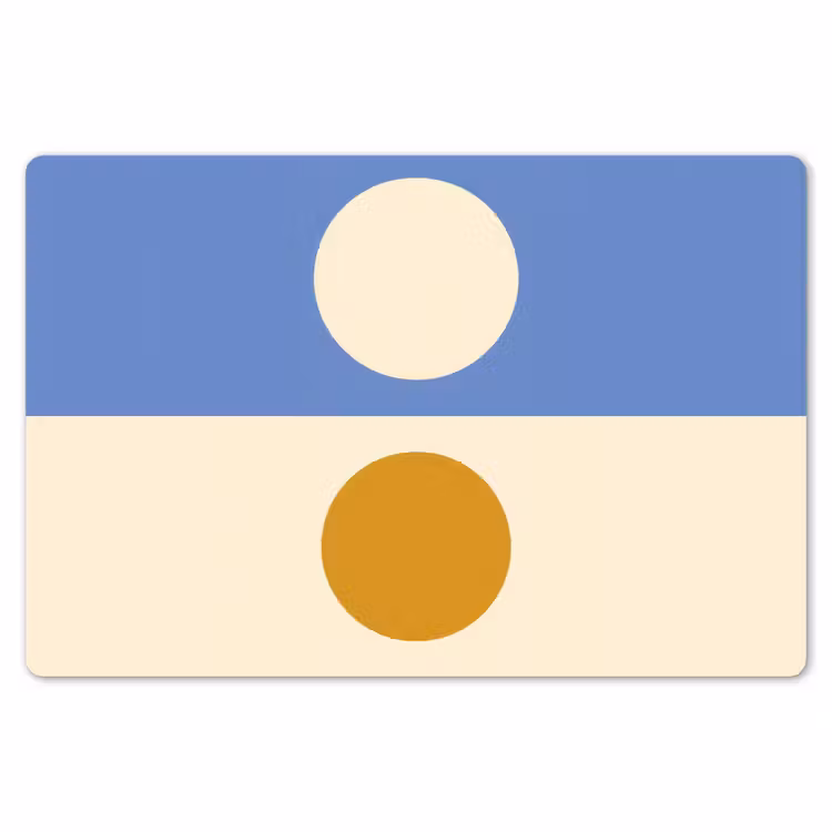 Placemat - 6 stuks - Cirkels - Symmetrisch - Wit - Blauw- Geel — 7