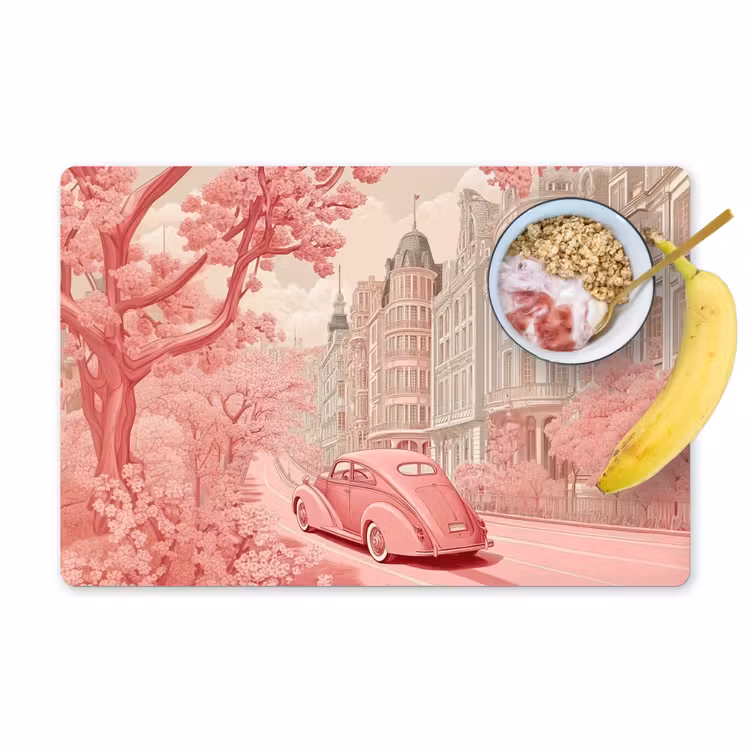 Placemat - 6 stuks - City - Car - Pink — 1